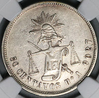 1881-Ho NGC XF 45 Mexico 50 Centavos Hermosillo 13k Silver Coin POP 1/1 (23071502C)