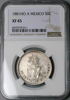 1881-Ho NGC XF 45 Mexico 50 Centavos Hermosillo 13k Silver Coin POP 1/1 (23071502C)