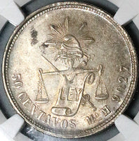 1882/1-Mo NGC MS 61 Mexico 50 Centavos Silver 2k Silver Coin POP 1/1 (24092403C)