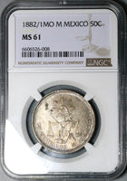1882/1-Mo NGC MS 61 Mexico 50 Centavos Silver 2k Silver Coin POP 1/1 (24092403C)