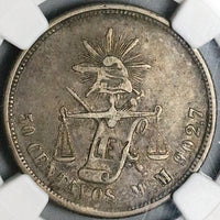 1882/1-Mo NGC VF 30 Mexico 50 Centavos Balance Scale Silver 2k Coin (23070401C)