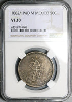 1882/1-Mo NGC VF 30 Mexico 50 Centavos Balance Scale Silver 2k Coin (23070401C)