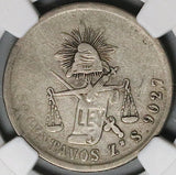 1882-Zs NGC VF 25 Mexico 50 Centavos Zacatecas Silver Rare 2k Coin POP 1/0 (23081202C)
