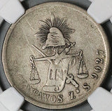 1882-Zs NGC VF 25 Mexico 50 Centavos Zacatecas Silver Rare 2k Coin POP 1/0 (23081202C)