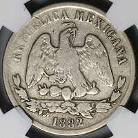 1882-Zs NGC VF 25 Mexico 50 Centavos Zacatecas Silver Rare 2k Coin POP 1/0 (23081202C)