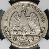 1882-Zs NGC VF 25 Mexico 50 Centavos Zacatecas Silver Rare 2k Coin POP 1/0 (23081202C)