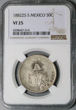 1882-Zs NGC VF 25 Mexico 50 Centavos Zacatecas Silver Rare 2k Coin POP 1/0 (23081202C)