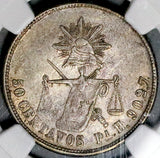 1883-Pi NGC XF 45 Mexico 50 Centavos Balance Scale 29k Rare Silver Coin POP 1/1 (26091201C)