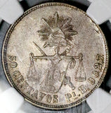 1883-Pi NGC XF 45 Mexico 50 Centavos Balance Scale 29k Rare Silver Coin POP 1/1 (26091201C)
