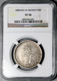 1885-Mo NGC VF 30 Mexico 50 Centavos Rare 12k Silver Coin POP 1/3 (26103002C)