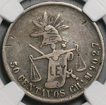 1886-CHa NGC VF 20 Mexico 50 Centavos Chihuahua Silver 18k Coin POP 1/0 (23063001C)