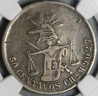 1886-CHa NGC VF 20 Mexico 50 Centavos Chihuahua Silver 18k Coin POP 1/0 (23063001C)