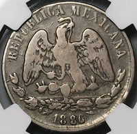 1886-CHa NGC VF 20 Mexico 50 Centavos Chihuahua Silver 18k Coin POP 1/0 (23063001C)