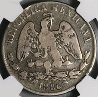 1886-CHa NGC VF 20 Mexico 50 Centavos Chihuahua Silver 18k Coin POP 1/0 (23063001C)
