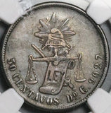 1886-Do NGC VF Mexico 50 Centavos Durango Mint 16k Rare Coin (26091503C)