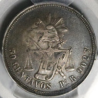 1887-Pi PCGS VF 35 Mexico 50 Centavos Balance Scale 32k Silver Coin POP 1/1 (25092302C)