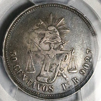 1887-Pi PCGS VF 35 Mexico 50 Centavos Balance Scale 32k Silver Coin POP 1/1 (25092302C)