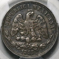 1887-Pi PCGS VF 35 Mexico 50 Centavos Balance Scale 32k Silver Coin POP 1/1 (25092302C)