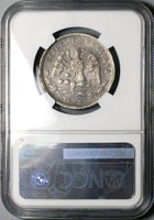 1892-Cn NGC XF 40 Mexico 50 Centavos Culiacan Mint 8k Silver Coin (23090503C)