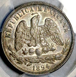 1894-Ho PCGS AU 55 Mexico 50 Centavos Hermosillo Rare 59k Silver Coin POP 2/1 (26101101C)
