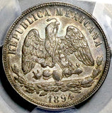 1894-Ho PCGS AU 55 Mexico 50 Centavos Hermosillo Rare 59k Silver Coin POP 2/1 (26101101C)