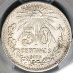 1905 PCGS AU Mexico 50 Centavos 9 Over Inverted 9 Mint Error Silver Coin (25062204C)