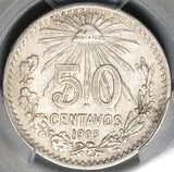 1905 PCGS AU Mexico 50 Centavos 9 Over Inverted 9 Mint Error Silver Coin (25062204C)