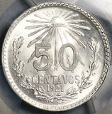 1921 PCGS MS 66 Mexico 50 Centavos GEM Mint State SIlver Coin (25011602C)