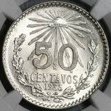 1935 NGC MS 65 Mexico 50 Centavos GEM 1 Year Type Silver Coin (25020702C)