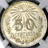 1935 NGC MS 65 Mexico 50 Centavos GEM 1 Year Type Silver Coin (25053001C)