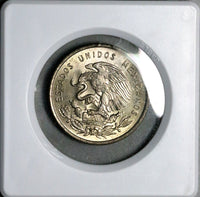 1950 Mexico 50 Centavos Gem BU Cuauhtémoc Eagle Cactus Silver Coin (24100801R)