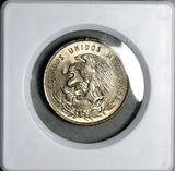 1950 Mexico 50 Centavos Gem BU Cuauhtémoc Eagle Cactus Silver Coin (24100801R)