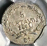 1868-Ca PCGS XF 45 Mexico 5 Centavos Rare Chihuahua Mint Silver Coin POP 1/1 (25080302C)