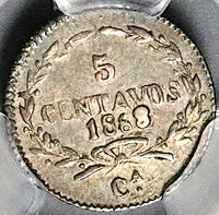 1868-Ca PCGS XF 45 Mexico 5 Centavos Rare Chihuahua Mint Silver Coin POP 1/1 (25080302C)