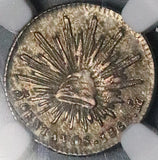 1868-Mo NGC AU 58 Mexico 5 Centavos Cap Rays Rare Silver Coin (26062502C)