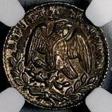 1868-Mo NGC AU 58 Mexico 5 Centavos Cap Rays Rare Silver Coin (26062502C)