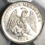 1869/8-Mo PCGS MS 64 Mexico 5 Centavos Mint State Overdate Silver 40k Minted Coin POP 3/0 (25121401C)