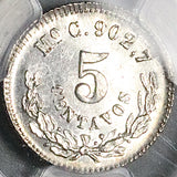 1869/8-Mo PCGS MS 64 Mexico 5 Centavos Mint State Overdate Silver 40k Minted Coin POP 3/0 (25121401C)