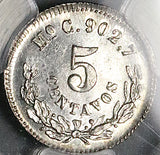 1869/8-Mo PCGS MS 64 Mexico 5 Centavos Mint State Overdate Silver 40k Minted Coin POP 3/0 (25121401C)
