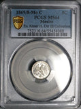 1869/8-Mo PCGS MS 64 Mexico 5 Centavos Mint State Overdate Silver 40k Minted Coin POP 3/0 (25121401C)