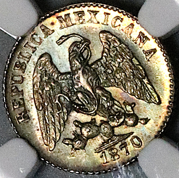 1870-Mo NGC MS 64 Mexico 5 Centavos Mint State Silver Coin POP 1/1 (23080503C)