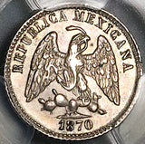 1870-Zs PCGS AU Mexico 5 Centavos Zacatecas Mint 40k Silver Coin (25082602C)