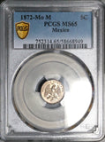 1872-Mo PCGS MS 65 Mexico 5 Centavos Rare Silver Coin POP 1/0 (25112603C)