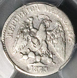 1873-Go PCGS VF Mexico 5 Centavos Guanajuato Mint Rare 40k Silver Coin (26011903C)