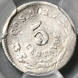 1873-Go PCGS VF Mexico 5 Centavos Guanajuato Mint Rare 40k Silver Coin (26011903C)