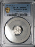 1873-Go PCGS VF Mexico 5 Centavos Guanajuato Mint Rare 40k Silver Coin (26011903C)