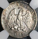 1873-Mo NGC AU Mexico 5 Centavos City Mint Rare 20k Silver Coin (26020103C)