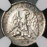 1873-Mo NGC AU Mexico 5 Centavos City Mint Rare 20k Silver Coin (26020103C)