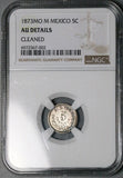 1873-Mo NGC AU Mexico 5 Centavos City Mint Rare 20k Silver Coin (26020103C)