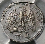 1874-CH PCGS XF 45 Mexico 5 Centavos Chihuahua Mint Silver Coin POP 1/0 (25091801C)